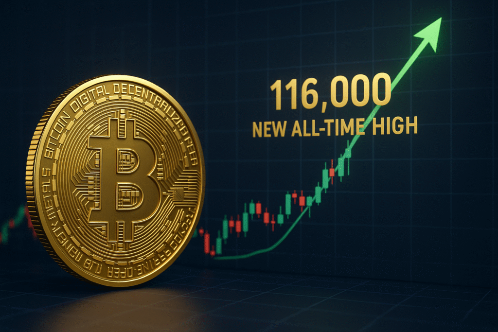 Bitcoin breaking $116K in a chart format